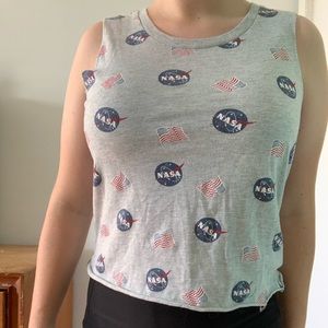 US flag NASA graphic crop tank